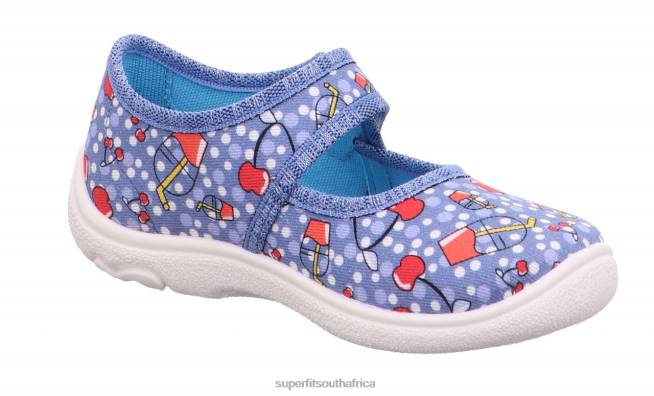 BELINDA - Slipper with Velcro Fastener Babies Blue/Red NLL013 Superfit Slippers