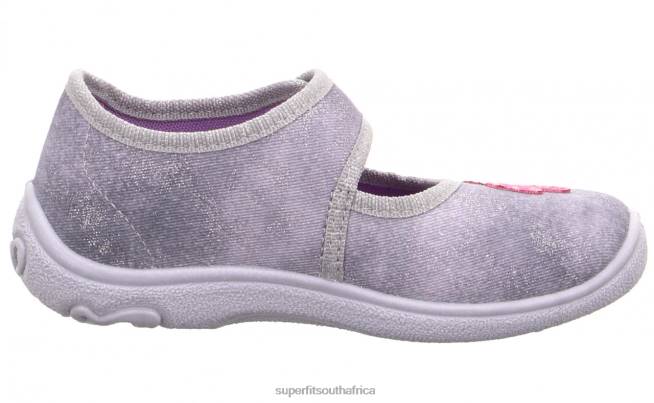 BELINDA - Slipper with Velcro Fastener Babies Light Grey/Pink NLL089 Superfit Slippers