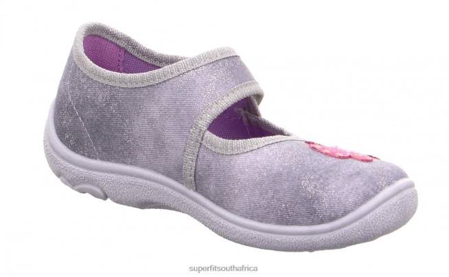 BELINDA - Slipper with Velcro Fastener Babies Light Grey/Pink NLL089 Superfit Slippers