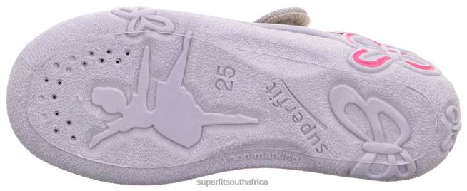 BELINDA - Slipper with Velcro Fastener Babies Light Grey/Pink NLL089 Superfit Slippers