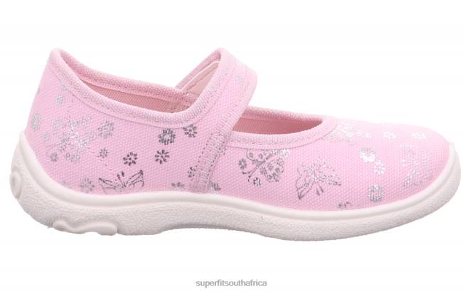 BELINDA - Slipper with Velcro Fastener Babies Pink/Silver NLL037 Superfit Slippers