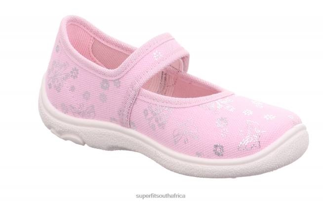 BELINDA - Slipper with Velcro Fastener Babies Pink/Silver NLL037 Superfit Slippers