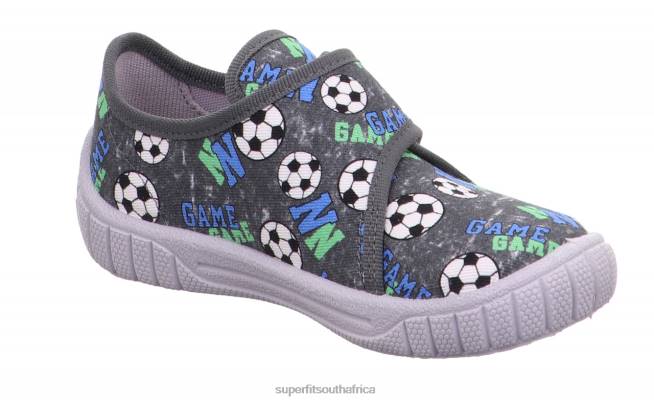 BILL - Slipper with Velcro Fastener Babies Grey/Green NLL05 Superfit Slippers