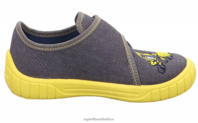 BILL - Slipper with Velcro Fastener Babies Grey/Yellow NLL069 Superfit Slippers