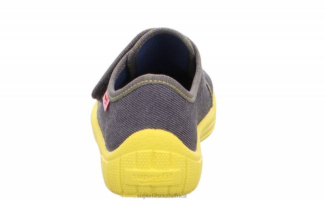 BILL - Slipper with Velcro Fastener Babies Grey/Yellow NLL069 Superfit Slippers