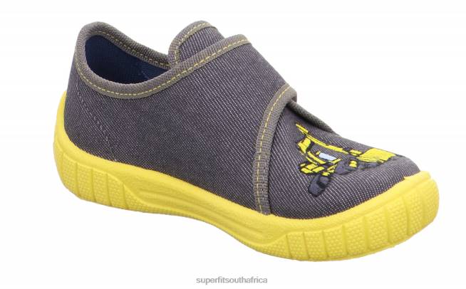 BILL - Slipper with Velcro Fastener Babies Grey/Yellow NLL069 Superfit Slippers