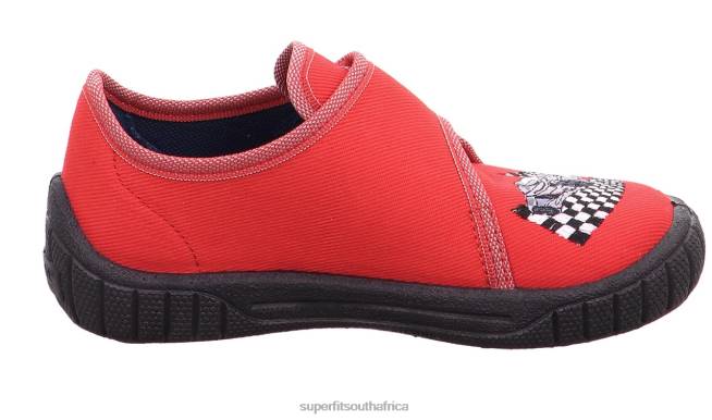 BILL - Slipper with Velcro Fastener Babies Red/Grey NLL042 Superfit Slippers