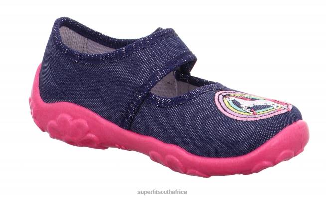 BONNY - Slipper with Velcro Fastener Babies Blue/Pink NLL059 Superfit Slippers