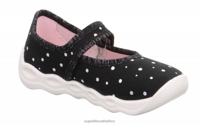 BUBBLE - Slipper with Velcro Fastener Babies Black/Silver NLL082 Superfit Slippers