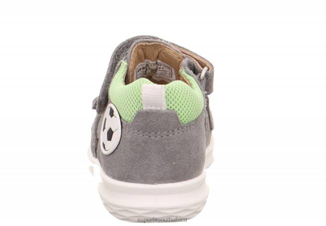 BUMBLEBEE - Sandal with Velcro Fastener Babies Light Grey/Green NLL0172 Superfit Sandals