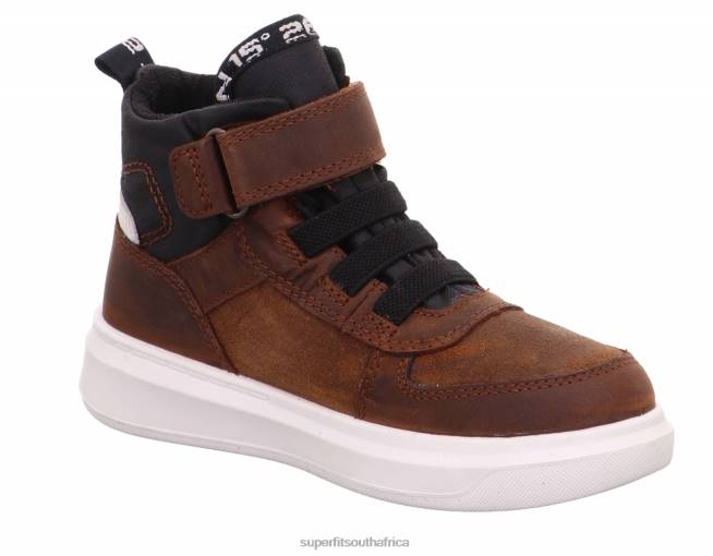 COSMO - Sneakers high with Velcro Fastener Toddlers Brown NLL0855 Superfit High Sneakers