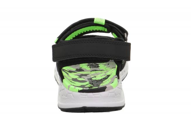 CRISS CROSS - Sandal with Velcro Fastener Toddlers Black/Light Green NLL0619 Superfit Sandals