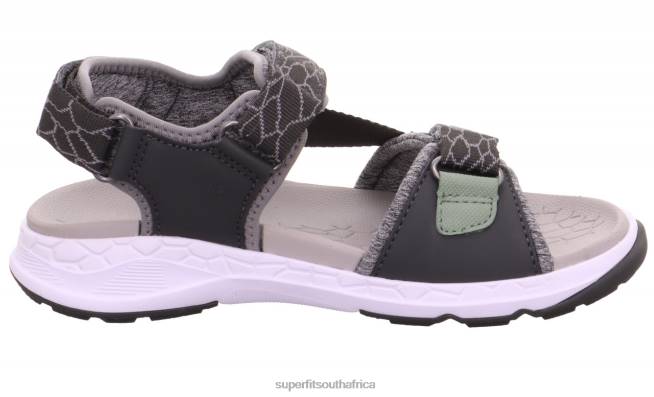 CRISS CROSS - Sandal with Velcro Fastener Toddlers Grey NLL0679 Superfit Sandals