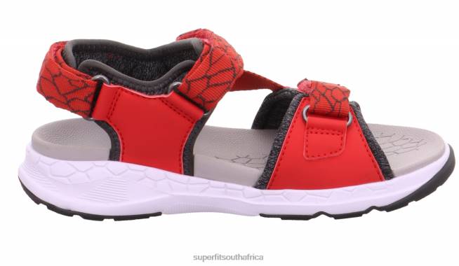 CRISS CROSS - Sandal with Velcro Fastener Toddlers Red/Grey NLL0612 Superfit Sandals