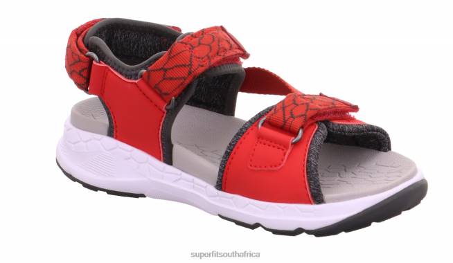 CRISS CROSS - Sandal with Velcro Fastener Toddlers Red/Grey NLL0612 Superfit Sandals