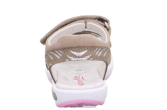 EMILY - Sandal with Velcro Fastener Toddlers Beige/Pink NLL0651 Superfit Sandals