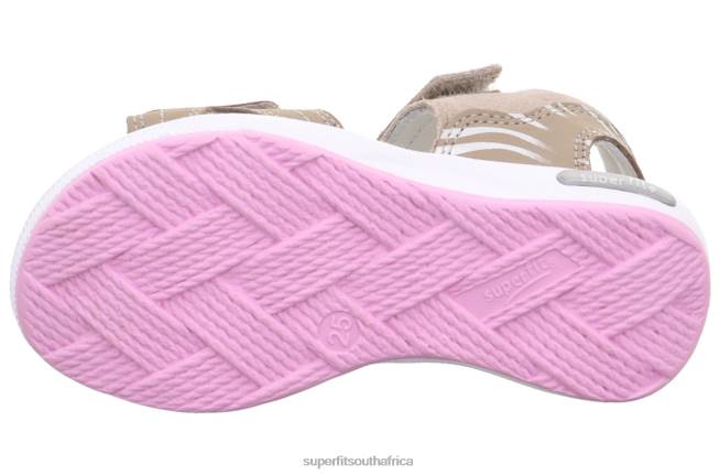 EMILY - Sandal with Velcro Fastener Toddlers Beige/Pink NLL0651 Superfit Sandals