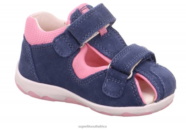 FANNI - Sandal with Velcro Fastener Babies Blue/Pink NLL0178 Superfit Sandals