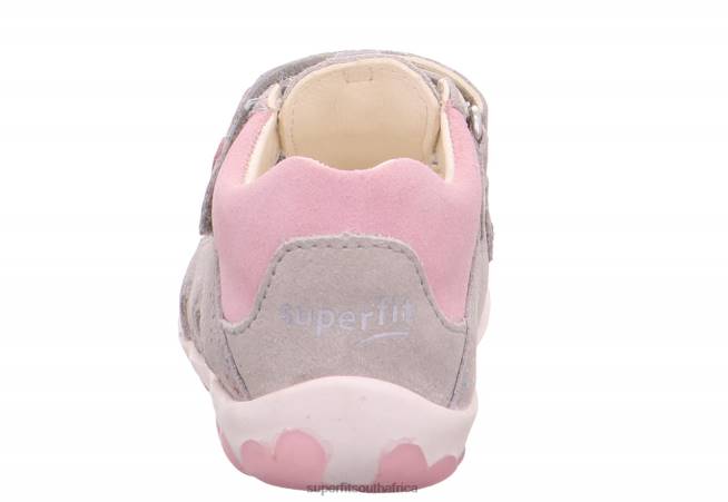 FANNI - Sandal with Velcro Fastener Babies Light Grey/Pink NLL0229 Superfit Sandals