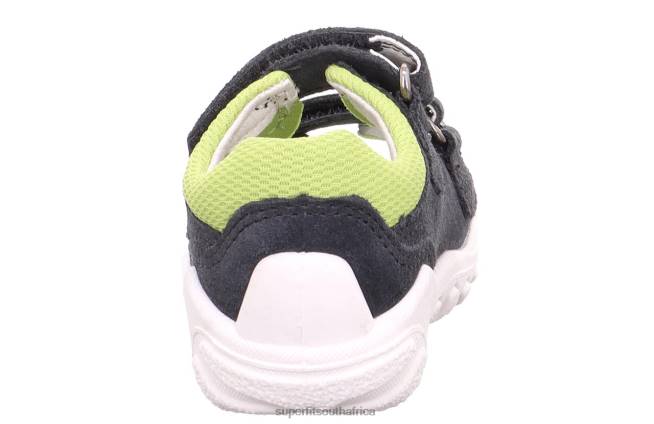 FLOW - Sandal with Velcro Fastener Babies Grey/Light Green NLL0204 Superfit Sandals