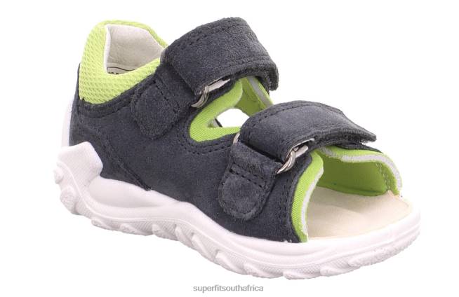 FLOW - Sandal with Velcro Fastener Babies Grey/Light Green NLL0204 Superfit Sandals