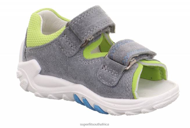 FLOW - Sandal with Velcro Fastener Babies Light Grey/Light Green NLL0188 Superfit Sandals