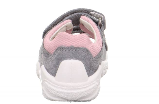 FLOW - Sandal with Velcro Fastener Babies Light Grey/Pink NLL0174 Superfit Sandals