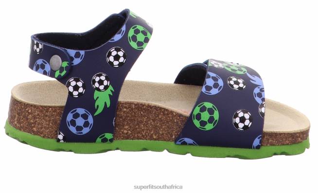 FUSSBETTPANTOFFEL - Sandal with Velcro Fastener Toddlers Blue/Green NLL0555 Superfit Sandals