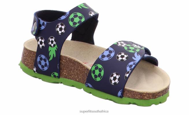 FUSSBETTPANTOFFEL - Sandal with Velcro Fastener Toddlers Blue/Green NLL0555 Superfit Sandals