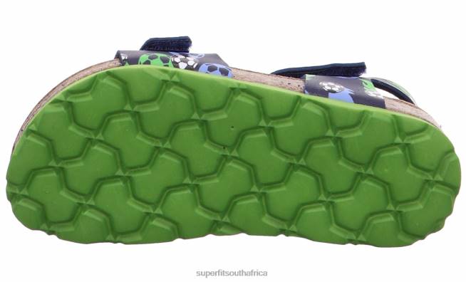 FUSSBETTPANTOFFEL - Sandal with Velcro Fastener Toddlers Blue/Green NLL0555 Superfit Sandals