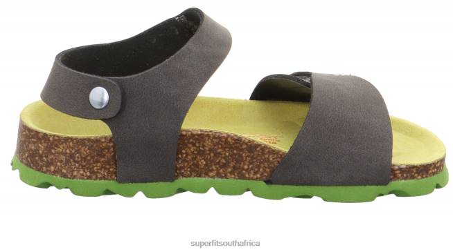 FUSSBETTPANTOFFEL - Sandal with Velcro Fastener Toddlers Grey/Green NLL0575 Superfit Sandals