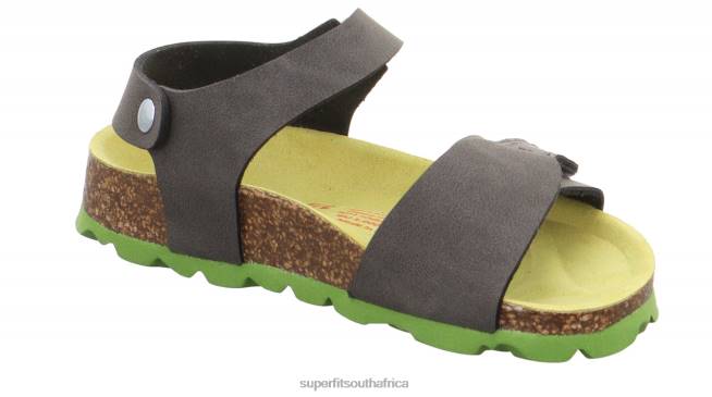 FUSSBETTPANTOFFEL - Sandal with Velcro Fastener Toddlers Grey/Green NLL0575 Superfit Sandals