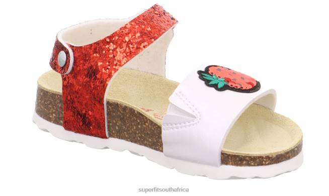 FUSSBETTPANTOFFEL - Sandal with Velcro Fastener Toddlers Red/White NLL0571 Superfit Sandals