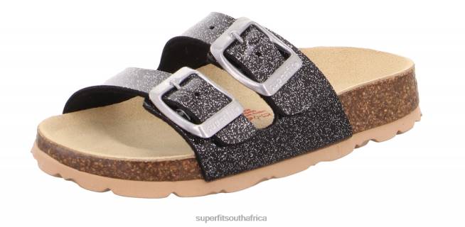 FUSSBETTPANTOFFEL - Slipper with Buckle Toddlers Black/Silver NLL0569 Superfit Slippers