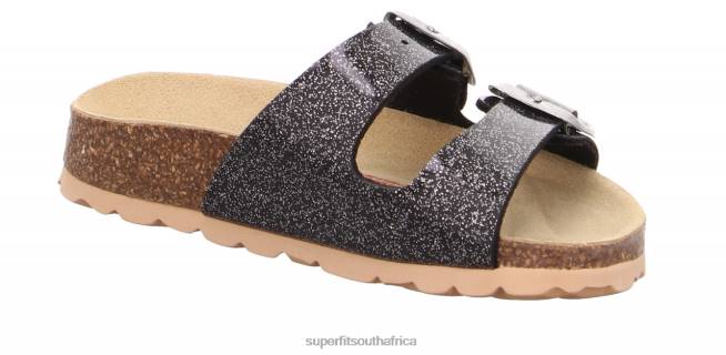 FUSSBETTPANTOFFEL - Slipper with Buckle Toddlers Black/Silver NLL0569 Superfit Slippers