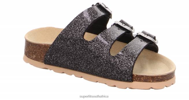 FUSSBETTPANTOFFEL - Slipper with Buckle Toddlers Black/Silver NLL0578 Superfit Slippers