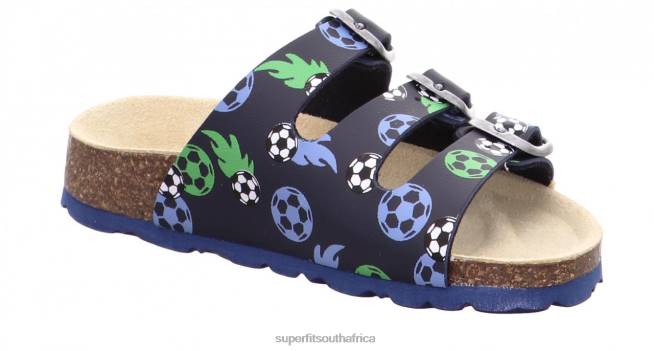 FUSSBETTPANTOFFEL - Slipper with Buckle Toddlers Blue/Green NLL0561 Superfit Slippers