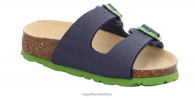 FUSSBETTPANTOFFEL - Slipper with Buckle Toddlers Blue/Green NLL0579 Superfit Slippers