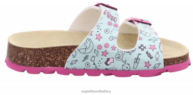 FUSSBETTPANTOFFEL - Slipper with Buckle Toddlers Grey/Multicoloured NLL0589 Superfit Slippers