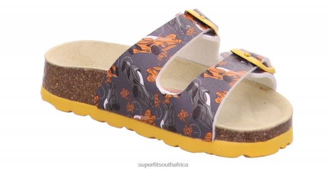 FUSSBETTPANTOFFEL - Slipper with Buckle Toddlers Grey/Orange NLL0566 Superfit Slippers