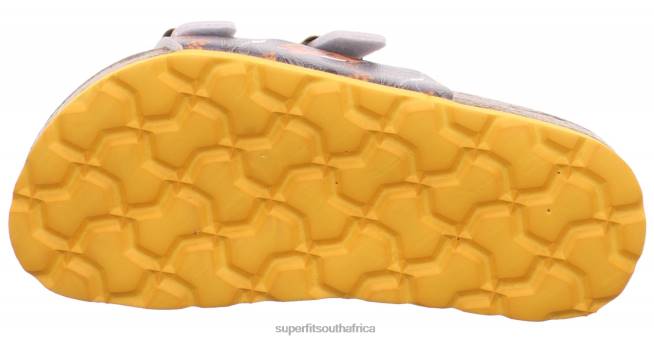 FUSSBETTPANTOFFEL - Slipper with Buckle Toddlers Grey/Orange NLL0566 Superfit Slippers