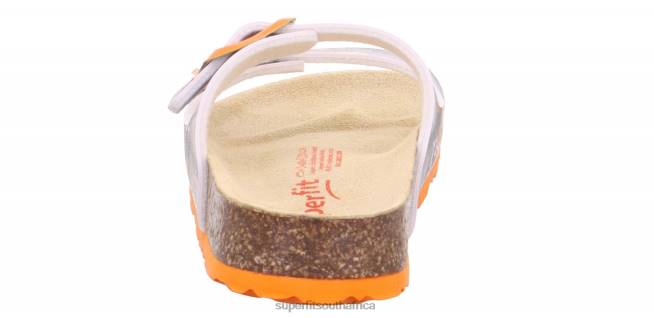 FUSSBETTPANTOFFEL - Slipper with Buckle Toddlers Grey/Orange NLL0591 Superfit Slippers