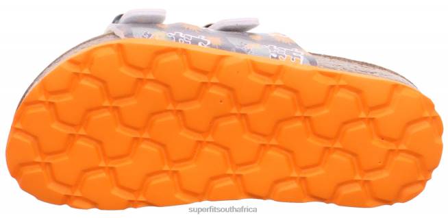 FUSSBETTPANTOFFEL - Slipper with Buckle Toddlers Grey/Orange NLL0591 Superfit Slippers