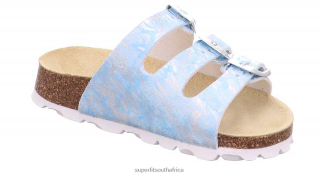 FUSSBETTPANTOFFEL - Slipper with Buckle Toddlers Light Blue/Silver NLL0605 Superfit Slippers