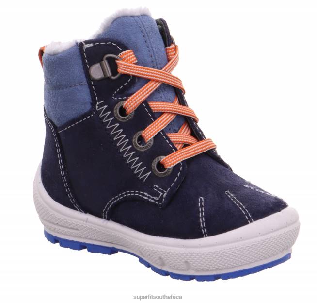 GROOVY - Boot with Lacing Babies Blue/Red NLL0459 Superfit Boots