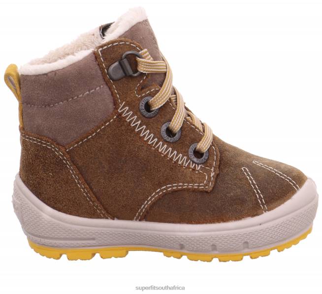 GROOVY - Boot with Lacing Babies Brown/Yellow NLL0464 Superfit Boots