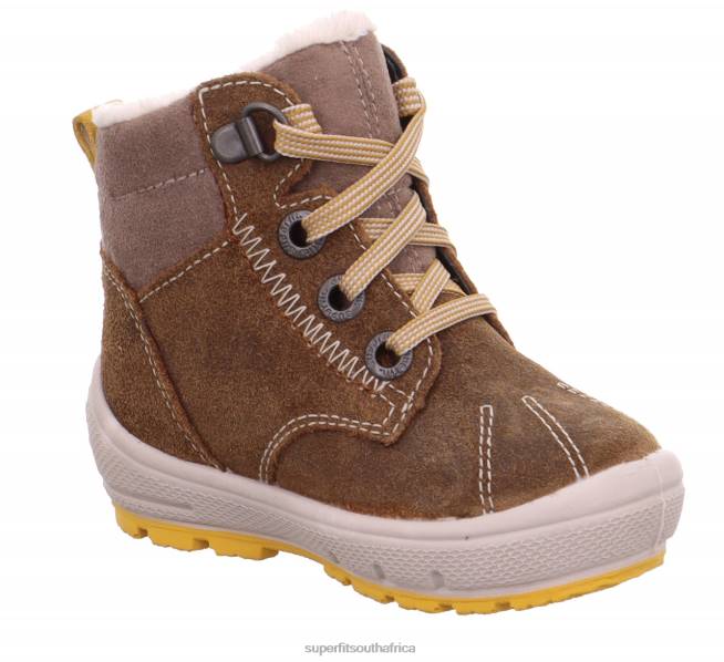 GROOVY - Boot with Lacing Babies Brown/Yellow NLL0464 Superfit Boots