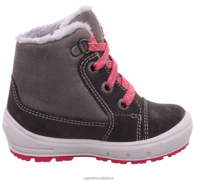 GROOVY - Boot with Lacing Babies Grey/Pink NLL0443 Superfit Boots