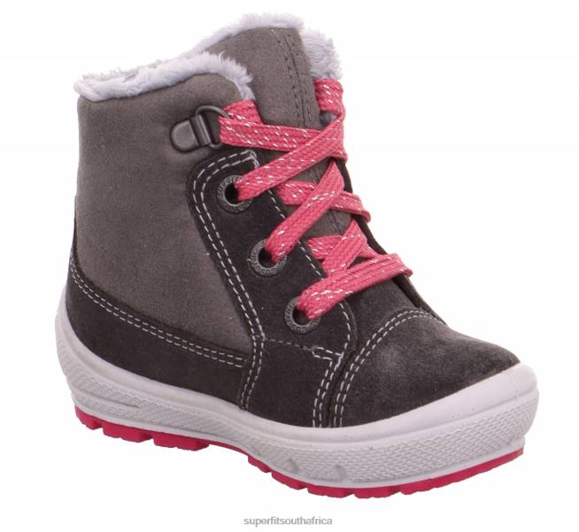 GROOVY - Boot with Lacing Babies Grey/Pink NLL0443 Superfit Boots