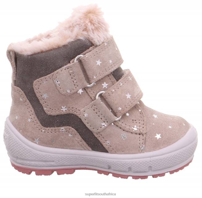 GROOVY - Boot with Velcro Fastener Babies Beige/Grey NLL0453 Superfit Boots